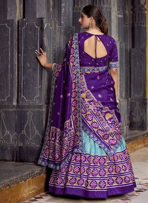 Celebrate in Style with Our Tasar Silk Ikkat Chaniya Choli 4