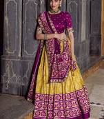 Yellow Tasar Silk Ikkat Chaniya Choli