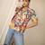 multicolor cotton peplum top with printed work