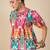 multicolor cotton peplum top with geometric print