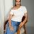 white cotton top with ribbed one shoulder style