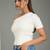 white cotton top with ribbed one shoulder style
