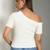 white cotton top with ribbed one shoulder style