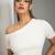 white cotton top with ribbed one shoulder style