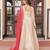 Cosmos Weaving Embroidered Stitched Gown with Dupatta     Red | 56" Length