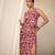 red cotton co ord set with kalamkari print