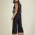 black cotton co ord set with embroidered waistcoat