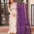 Cosmos Weaving Embroidered Stitched Gown with Dupatta     Purple | 56" Length