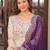 Cosmos Weaving Embroidered Stitched Gown with Dupatta     Purple | 56" Length