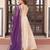 Cosmos Weaving Embroidered Stitched Gown with Dupatta     Purple | 56" Length