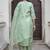 Silk blend light green casual wear embroidery work kurta set