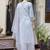 Viscose roman silk powder blue casual wear embroidery work kurta set