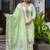 Silk blend light green occasional wear embroidery work kurta set