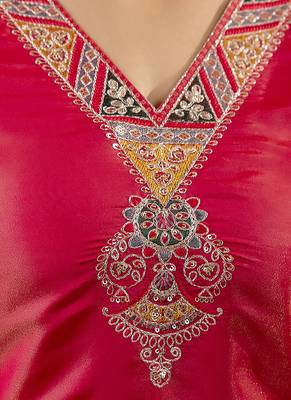 Shimmer silk rani casual wear embroidery work readymade kurti 3