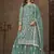 Net embroidered turquoise salwar kameez