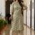 Shimmer silk sage green casual wear embroidery work readymade kurti
