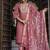 Silk blend dusty rose party wear embroidery work kurta set