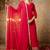 Silk blend bright red party wear embroidery work kurta set