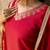 Silk blend bright red party wear embroidery work kurta set