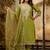 Silk blend olive green party wear embroidery work kurta set