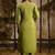Silk blend olive green party wear embroidery work kurta set