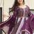 Faux Blooming Heavy Sequins Embroidered Stitched Gown with Dupatta     Wine | 56" Length