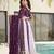 Faux Blooming Heavy Sequins Embroidered Stitched Gown with Dupatta     Wine | 56" Length