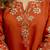Silk blend rust orange party wear embroidery work kurta set