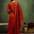 Silk blend rust orange party wear embroidery work kurta set