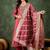 Viscose rayon pink casual wear embroidery work kurta set
