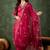 Silk blend cherry casual wear embroidery work kurta set