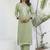 Silk blend pista casual wear embroidery work kurta set