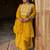 Silk blend mustard casual wear embroidery work kurta set
