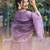Silk blend lavender casual wear embroidery work kurta set