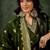 Organza silk dark green wedding wear meenakari work kurta set