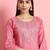 Silk blend pink casual wear embroidery work kurta set