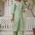 Silk blend pista casual wear embroidery work kurta set