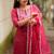 Silk blend pink casual wear embroidery work kurta set
