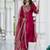 Silk blend red casual wear embroidery work kurta set
