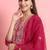 Silk blend rani pink casual wear embroidery work kurta set