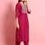 Silk blend rani pink casual wear embroidery work kurta set