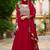 Faux Blooming Embroidered Gown with Zari Lace Dupatta     Maroon | 56" Length