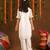 Girls shimmer White Suit Set White Georgette Dress with Gotta Work
