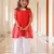 Kid's Red Bandhani Kurta Set with Cotton Pants
