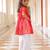 Kid's Red Bandhani Kurta Set with Cotton Pants