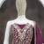 Purple embroidered chinon silk wedding suits