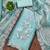 Women sky blue barbarik silk  dress material with dupatta