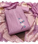 Women purple chinon silk  dress material with dupatta