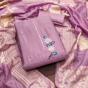 Women purple chinon silk  dress material with dupatta 2