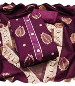 Women magenta simmer jacquard  dress material with dupatta